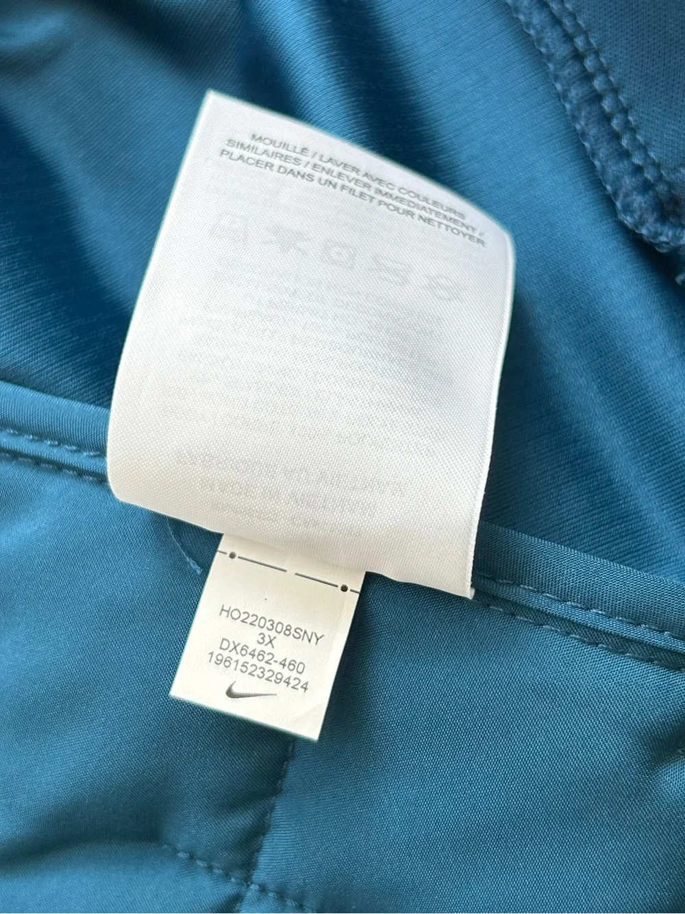 Nike Running Puffer Vest Women Size 3X Blue Therma-Fit Full Zip Lightweight